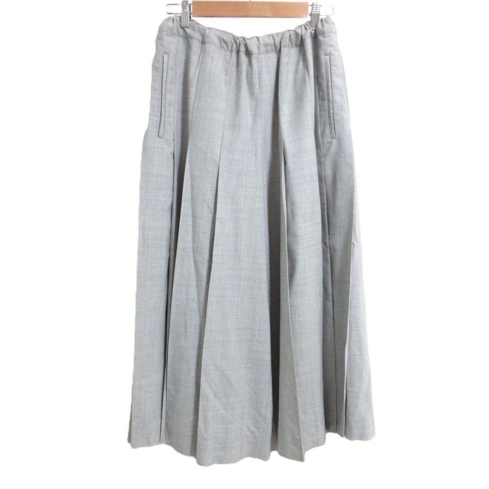 25SS COMME des GARCONS コムデギャルソン イージウエスト ウール袴パンツ プリーツワイドパンツ GO-P025 S グレー レディース 古着