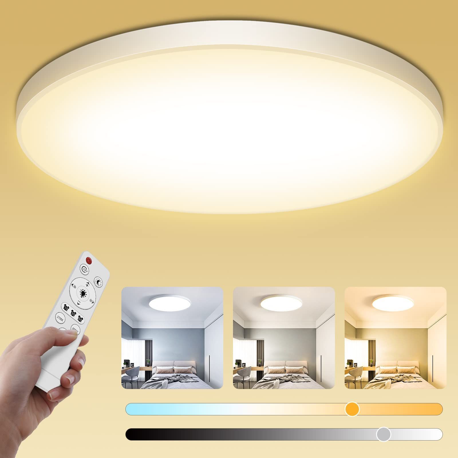 LED シーリングライト 6畳 〜 8畳 調光調色 リモコン付き 常夜灯