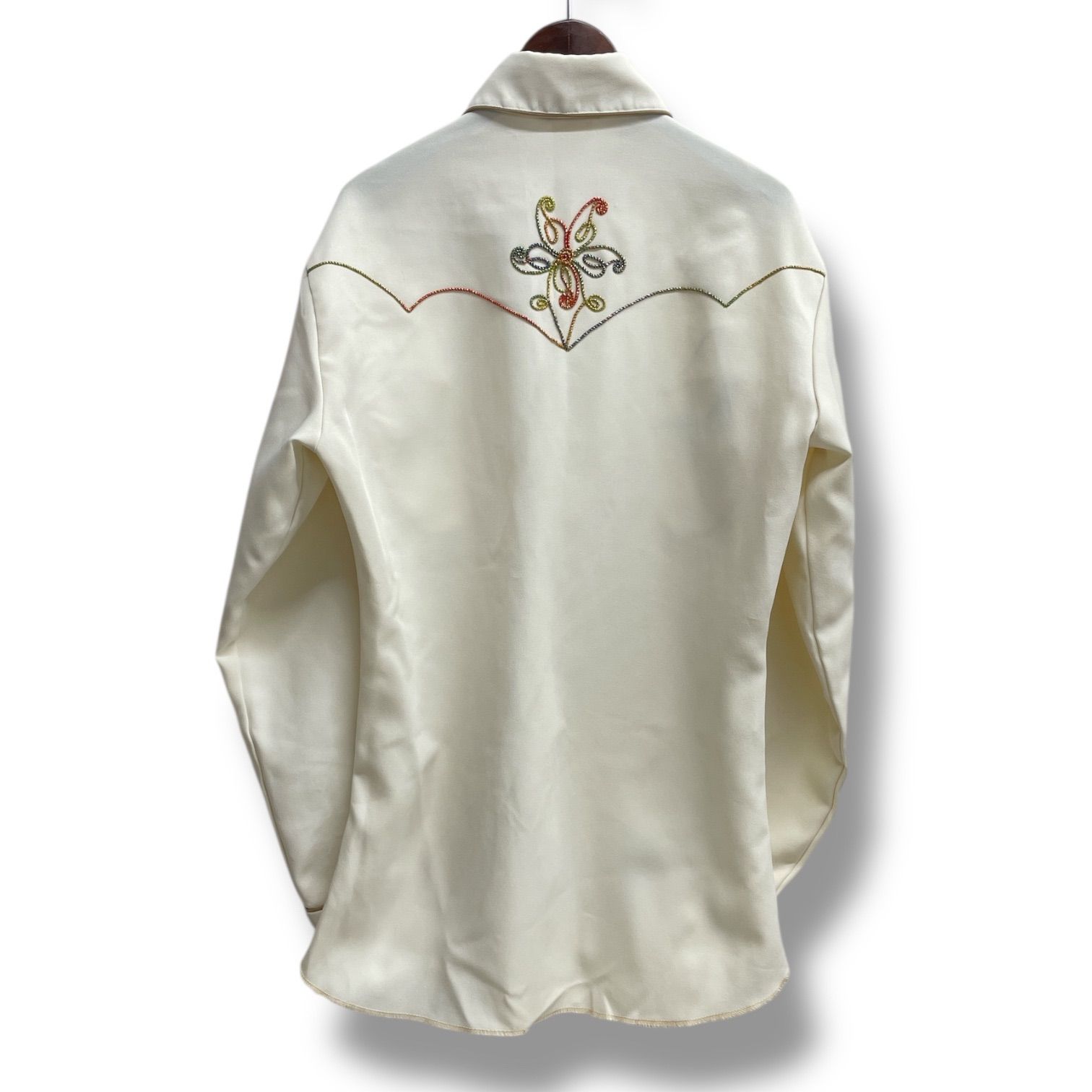 H BAR C 50s ビンテージ エンブロイダリーウエスタンシャツ CALIFORNIA RANCHWEARタグ ヴィンテージ クリーム メンズ ゴーゴー古着久喜倉庫店 No.1188Y
