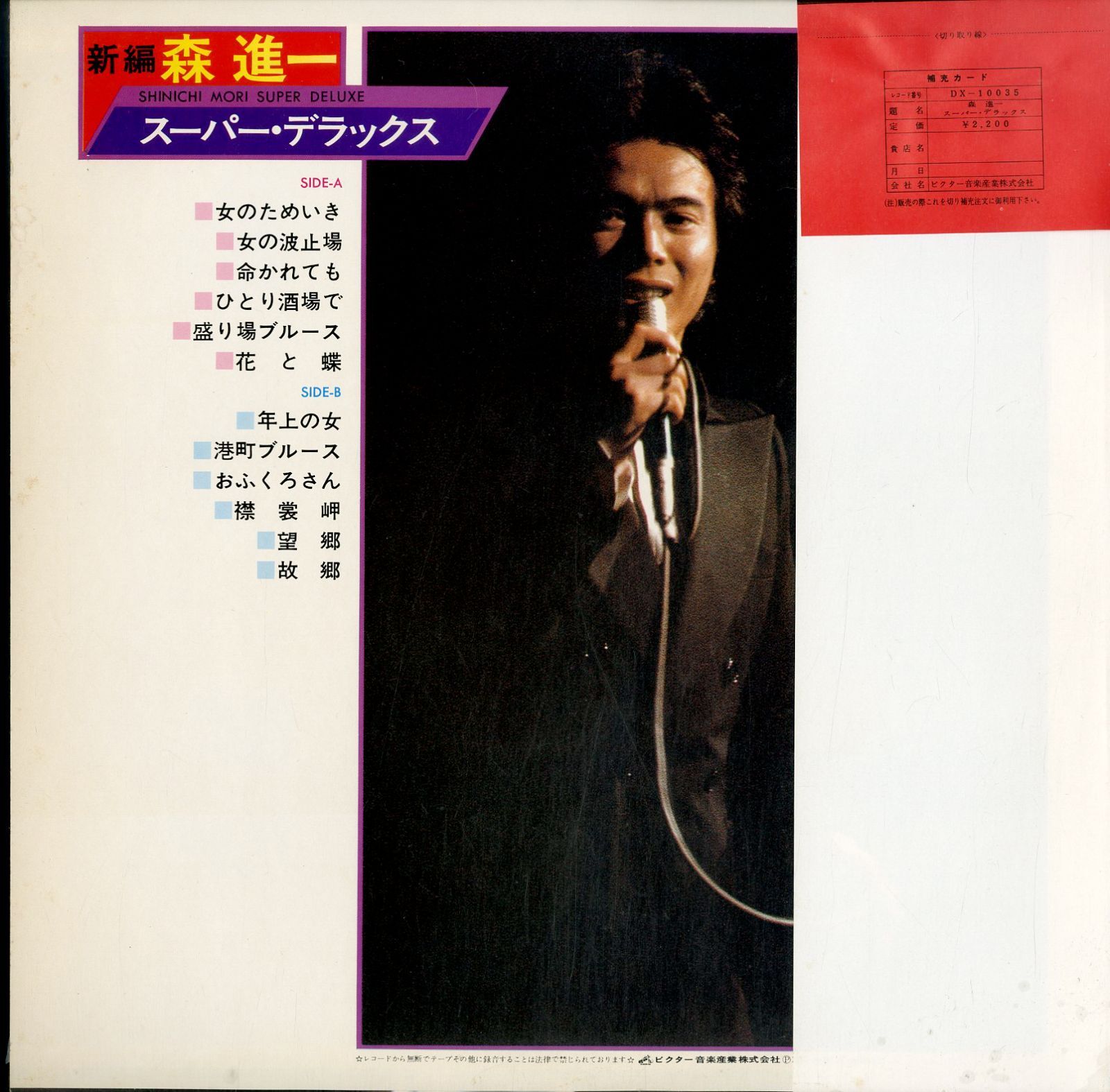 LP1枚 / 森進一 / 新編森進一 スーパー・デラックス(1976年・DX-10035