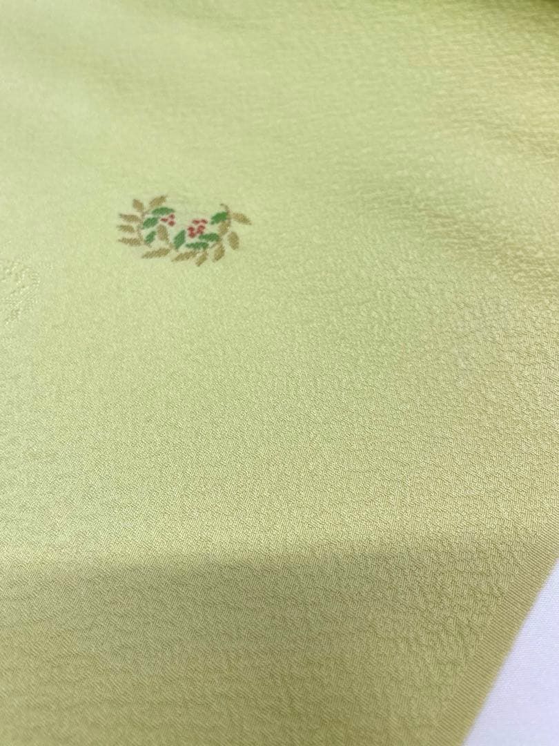 小紋 縫取り 南天 紋意匠 女郎花色 正絹 反物 - メルカリ