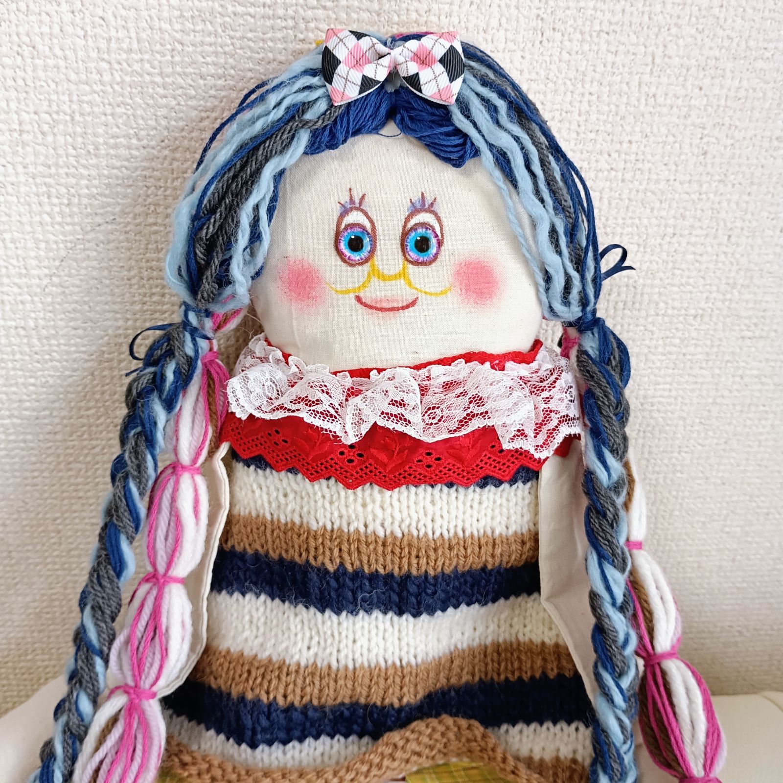 カントリードールハンドメイドお人形大きなリボンちゃん カントリードール カントリードール♡ハンドメイド♡お人形♡大きな