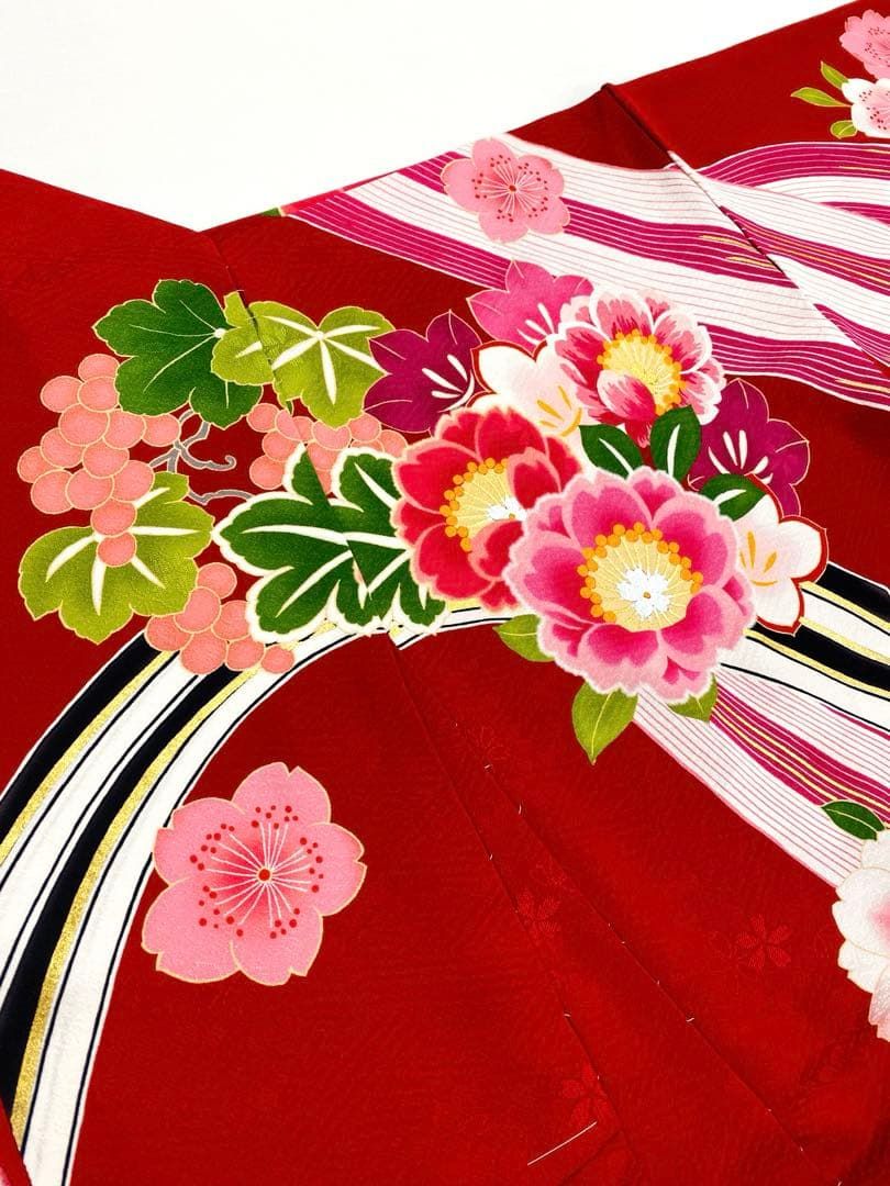 振袖 仮絵羽 金彩 銀彩 紋意匠 刺繍 舞台衣装 正絹 未仕立て品 八掛