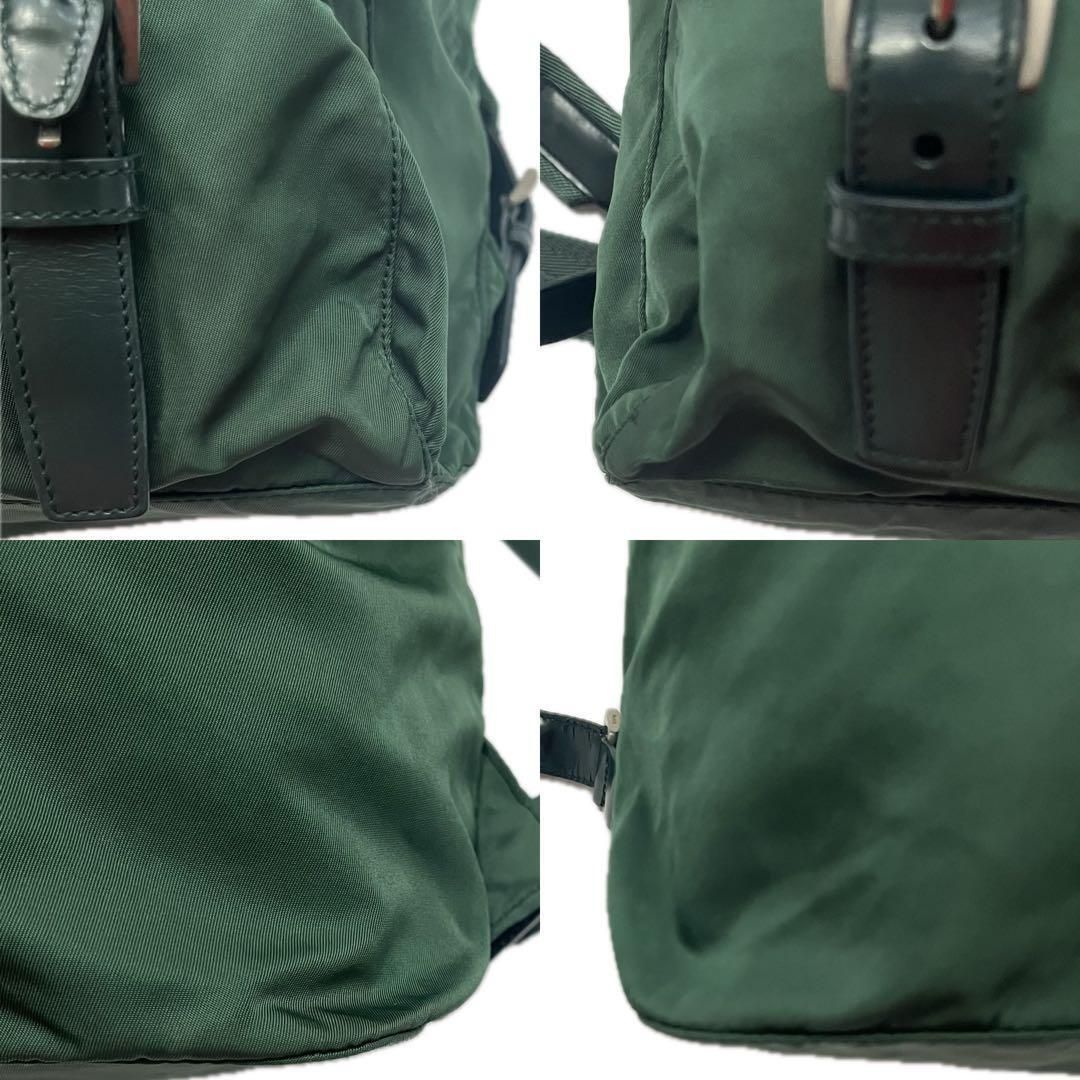 PRADA プラダ ナイロン レザー リュック バッグ 巾着 三角プレート 黒