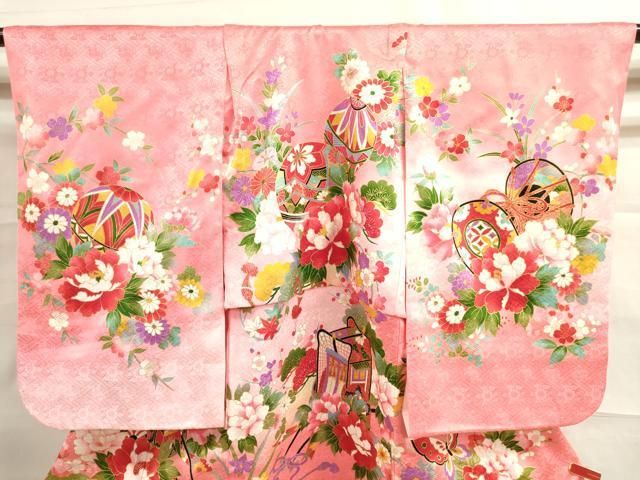 平和屋着物○螺鈿工芸作家 佐野正喜 色無地 飛鳥地紋 墨色 正絹 逸品