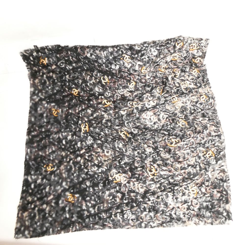 CHANEL シャネル スカーフ シルク グレー系 レディース AN2340