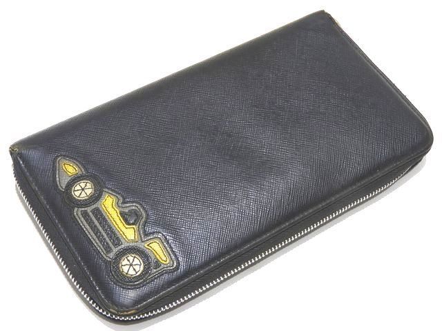 訳あり品 PRADA プラダ メンズ ラウンドファスナー 長財布