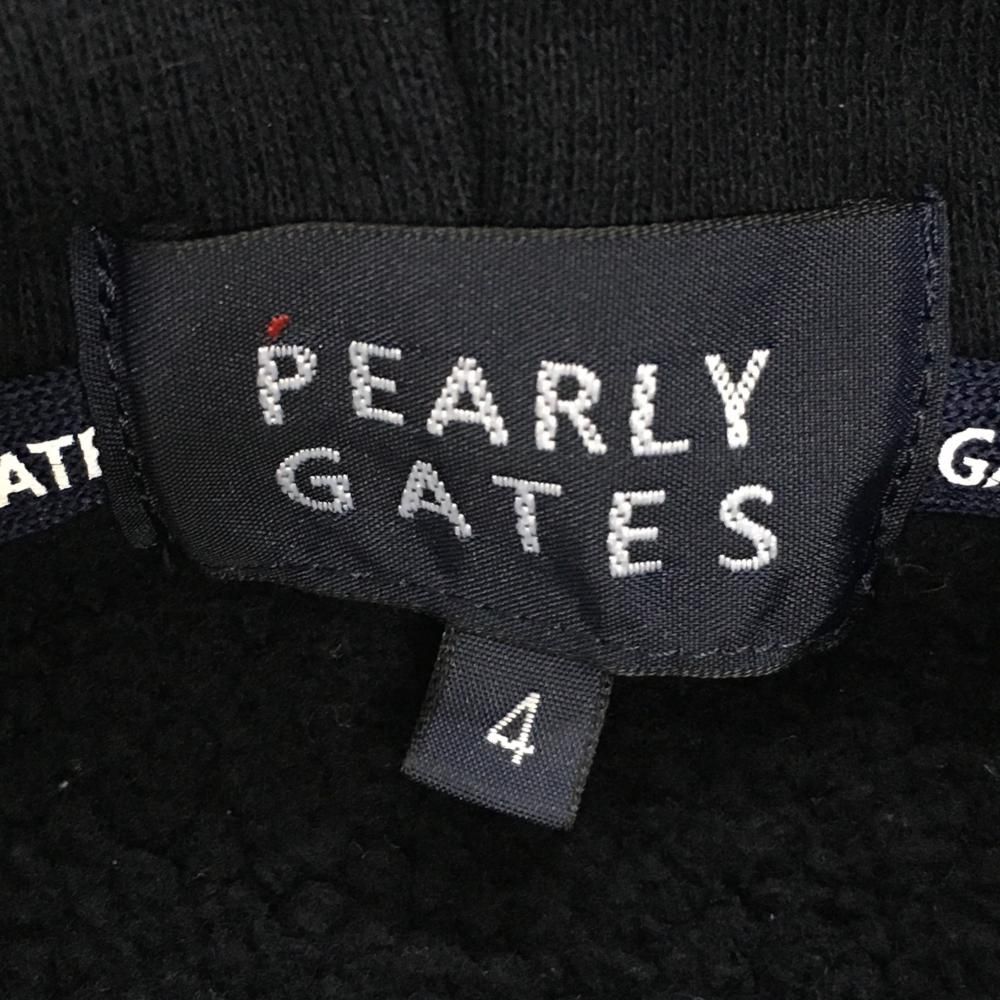 パーリーゲイツ パーカー ネイビー 裏起毛 ロゴ刺しゅう メンズ