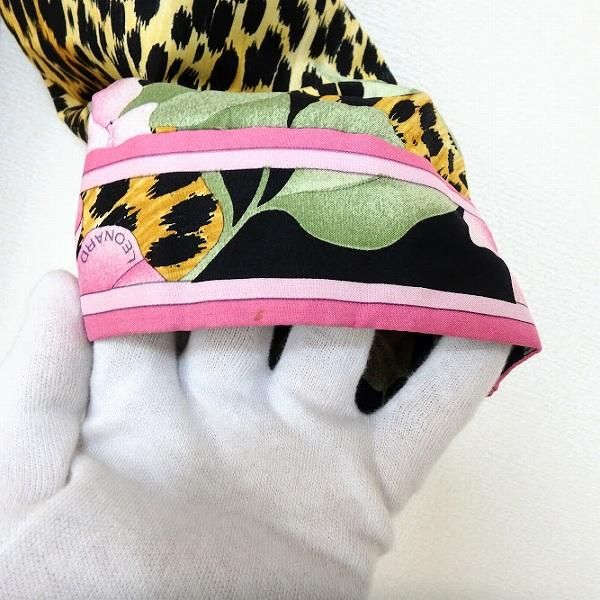 wnc レオナール LEONARD コート 黒 黄色 ピンク 中綿 レオパード柄 花