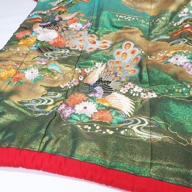 中国刺繍 相良刺繍 蒋雪英 落款入 付け下げ 宝尽くし 葡萄唐草 正絹 躾