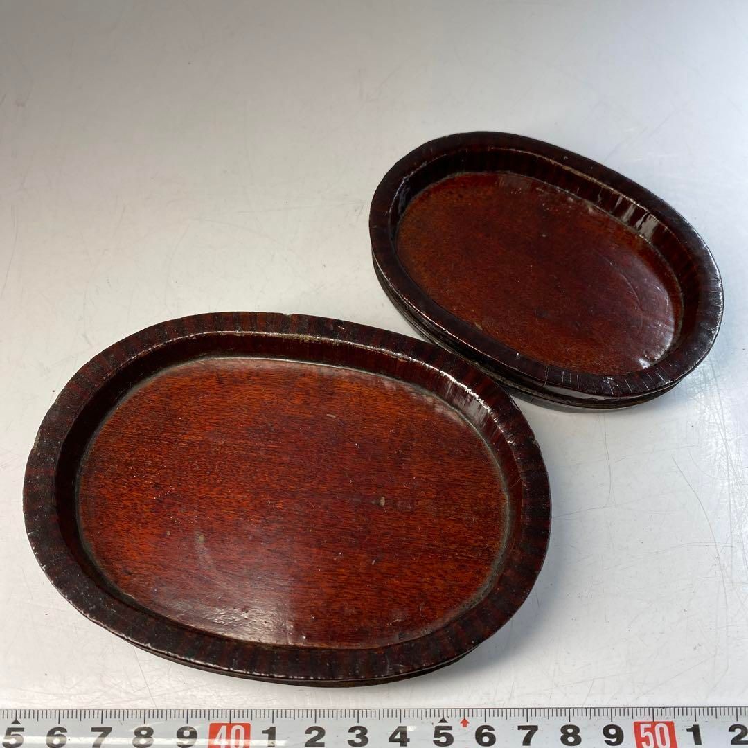 唐木小盆2点 横幅約12.8 10.6㎝ 東Y6-0412