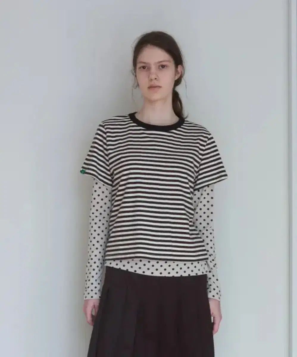  88 マルチ レイヤード Tシャツ アイボリー 長袖 Tシャツ カットソー