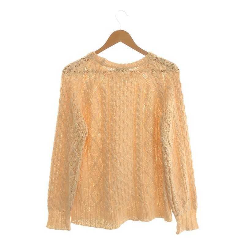 Drawer ドゥロワー　ウールカシミヤアラン編みクルーニット ドゥロワー ウールカシミヤアラン編みクルーニット セーター