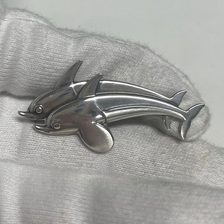 ジョージジェンセン GEORG JENSEN イルカ ブローチ 4cm - メルカリ