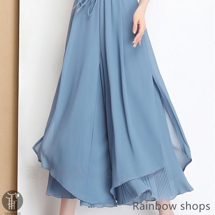 スズキタカユキ ウール フレア ガウチョ パンツ 無地 スズキ