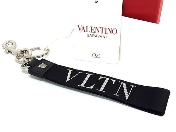 ■極美品■ VALENTINO GARAVANI ヴァレンティノ ガラヴァーニ キャンバス ストラップ チャーム キーホルダー ブラック系 AU1218 □極美品□ VALENTINO GARAVANI ヴァレンティノ ガラヴァーニ
