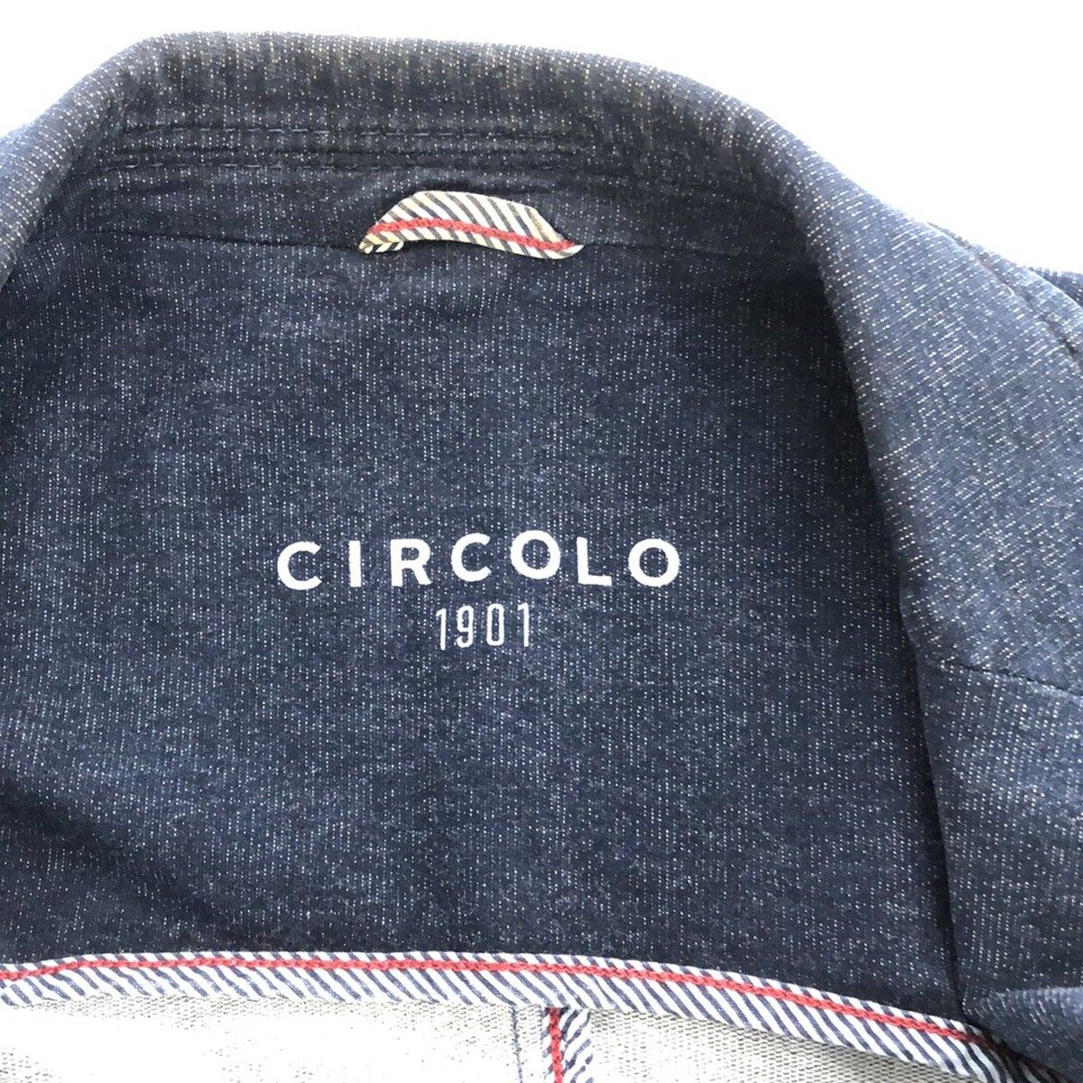 CIRCOLO 1901 チルコロ1901 ストレッチジャージー ダブルブレストテーラードジャケット  インディゴ 44