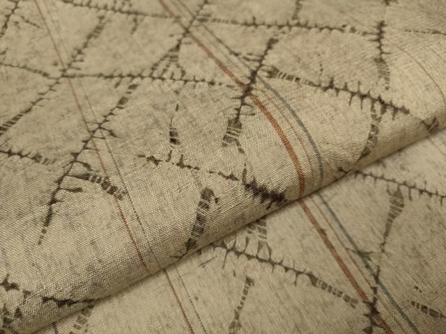 平和屋本店□伝統工芸士 七代目 吉澤与市 紬 反物 着尺 絞り 証紙付き