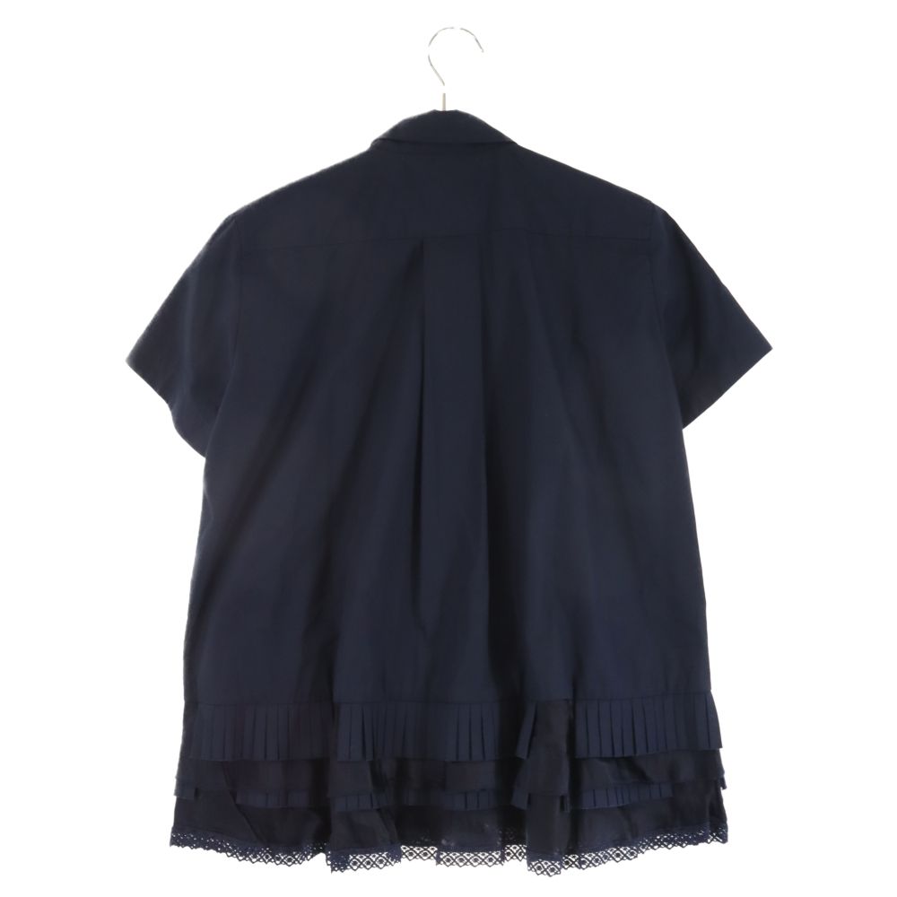 Sacai (サカイ) 18SS プリーツ切替 レース半袖シャツ 18-03683