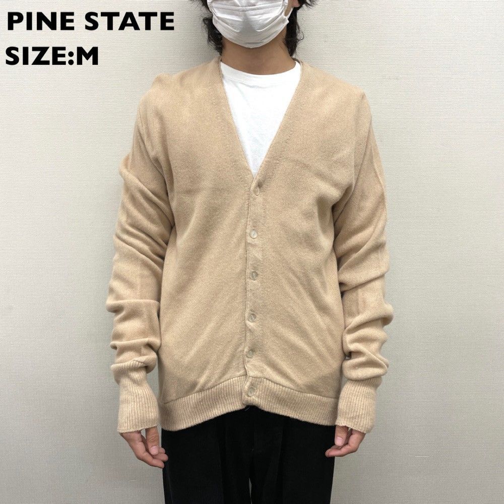 PINE STATE アクリル ニット カーディガン 長袖 M ベージュ - 古着屋