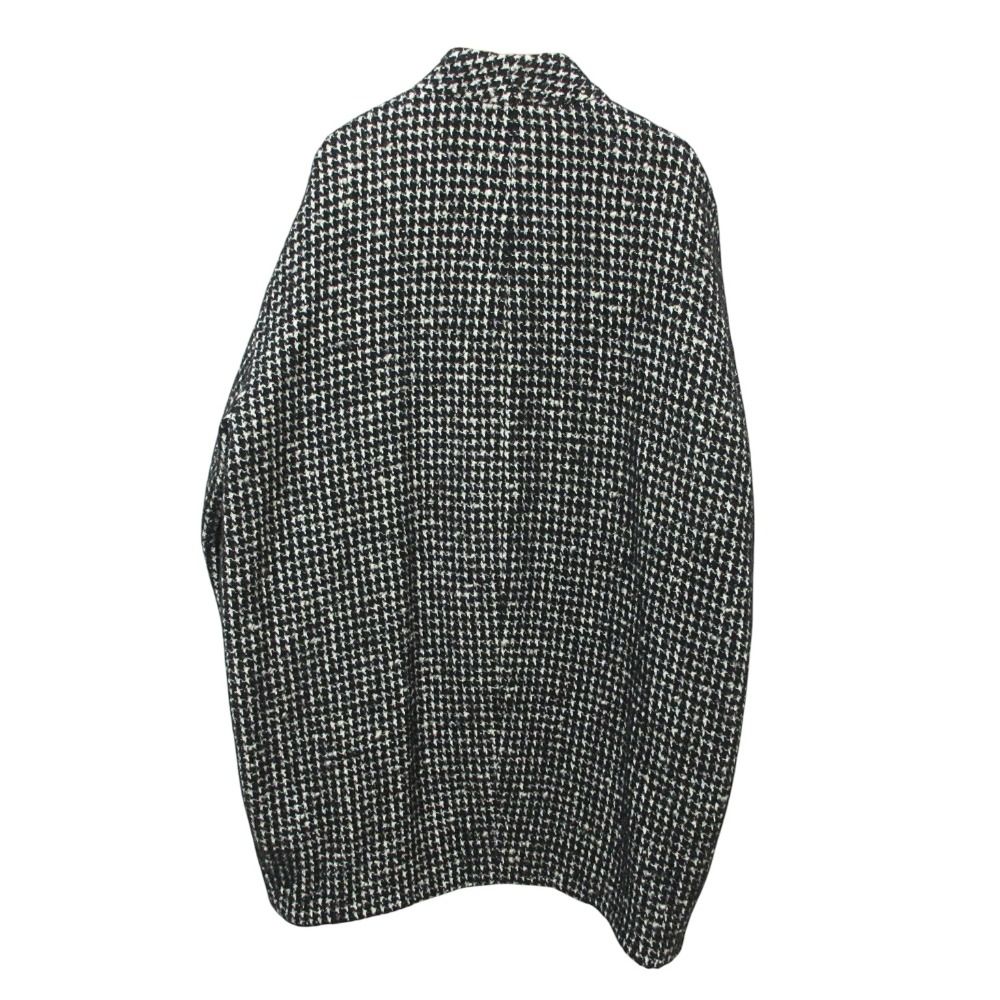 JOURNAL STANDARD L ESSAGE ジャーナル レサージュ 千鳥柄 コクーンショートコート サイズF ブラック ホワイト レディース 古着