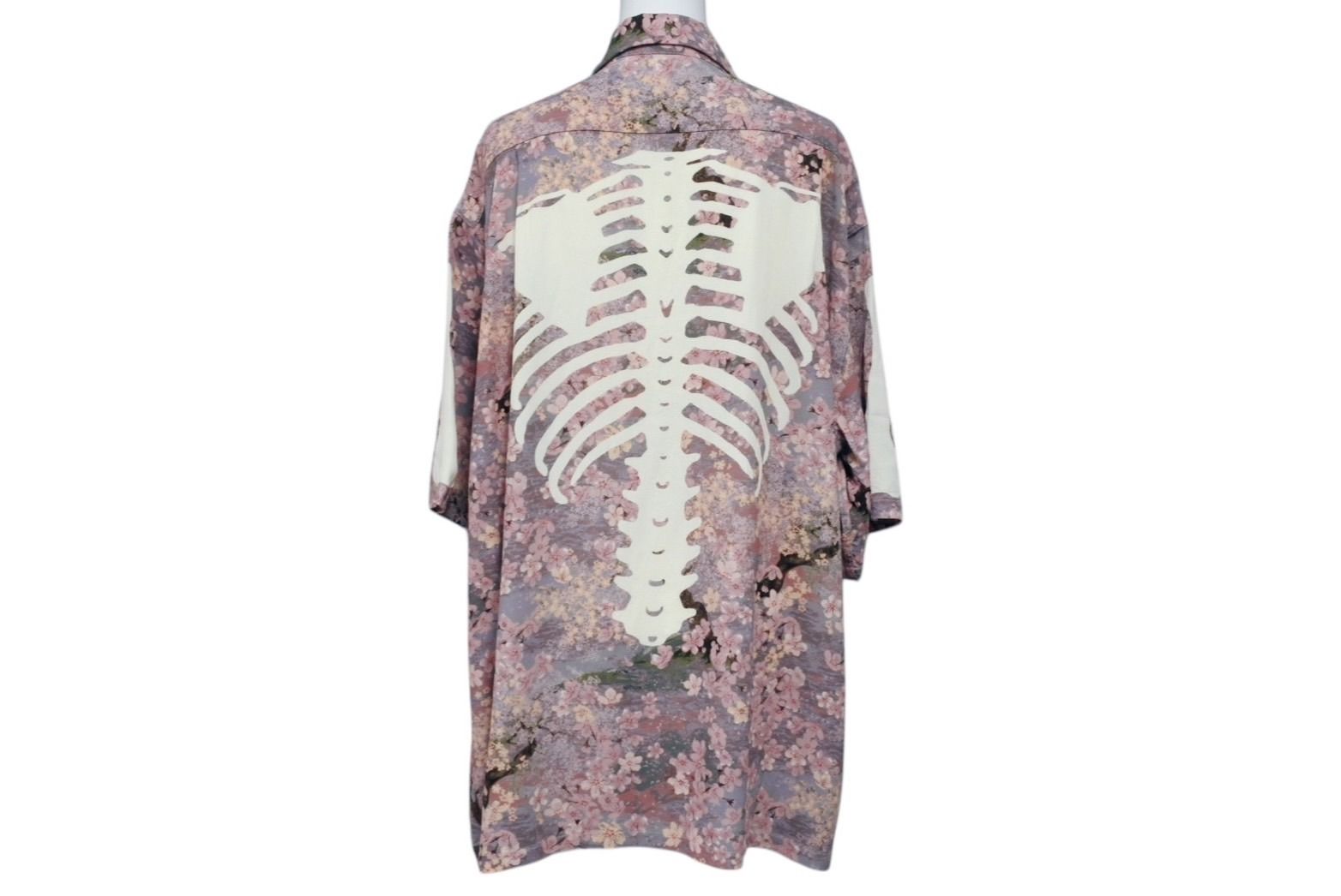 キャピタル コットン スカルボタン スカル柄 花 シャツワンピース XS ブルー Outline Floral