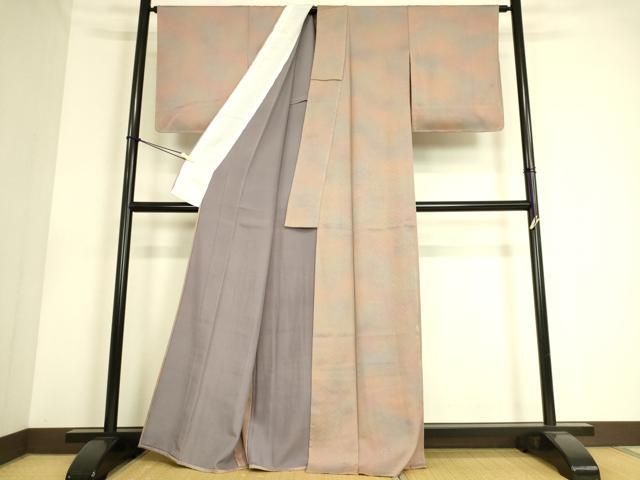 平和屋着物▽上質な小紋　単衣　霞文　正絹　逸品　未使用　DAAS0580az 平和屋着物▽上質な小紋 単衣 霞文 正絹 逸品 未使用 DAAS0580az