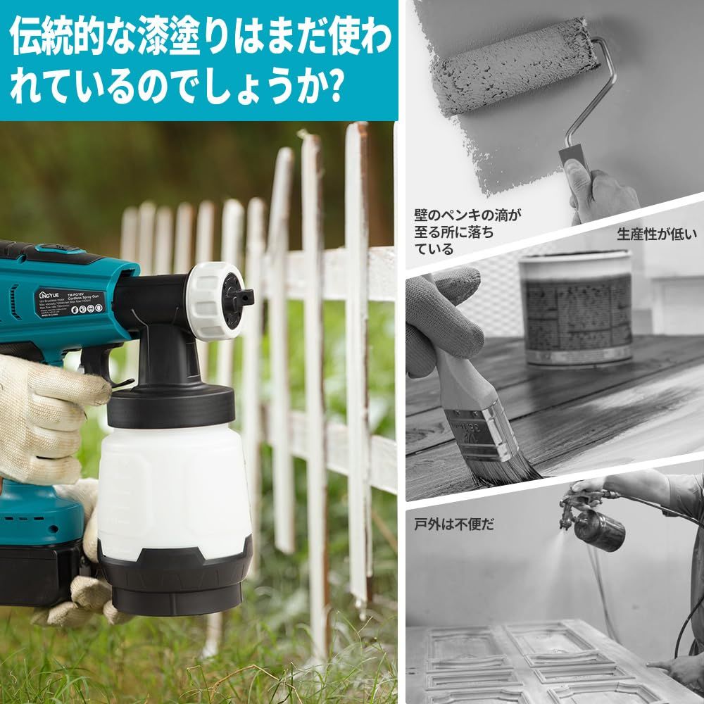 lingyue コードレススプレーガン本体のみ マキタ 18 V バッテリー BL 1830 1840 1850 B 1860 バッテリー対応 本体のみ