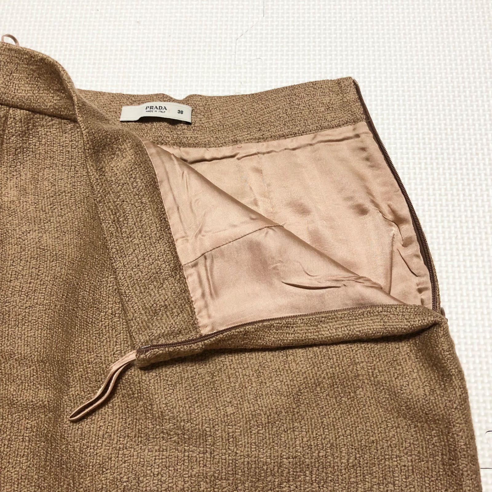 □極美品□PRADA プラダ 膝丈タイトスカート ウール混 size38(M