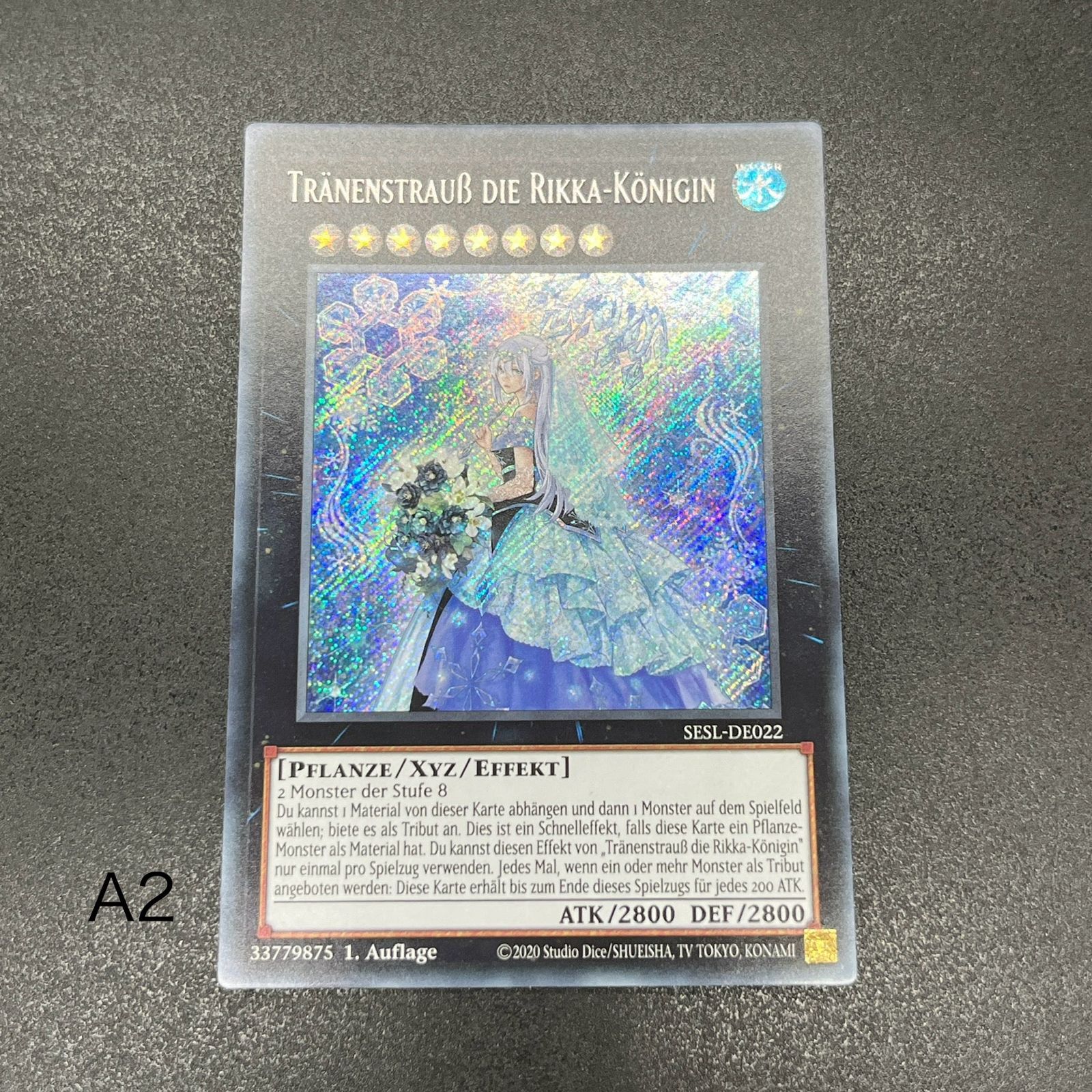 遊戯王　六花聖ティアドロップ/シークレット/ドイツ語/1st/EU版 A2