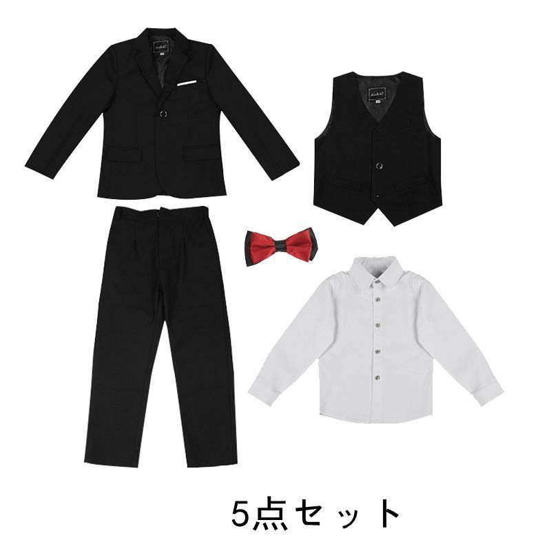 男の子スーツ キッズスーツ 男の子 子供 スーツ 5点セット キッズ フォーマル入学式 発表会 入学式 入園式 こども 子供服 フォーマルスーツ 七五三 ベビースーツ 結婚式 卒園式 卒業式 小学生 保育園