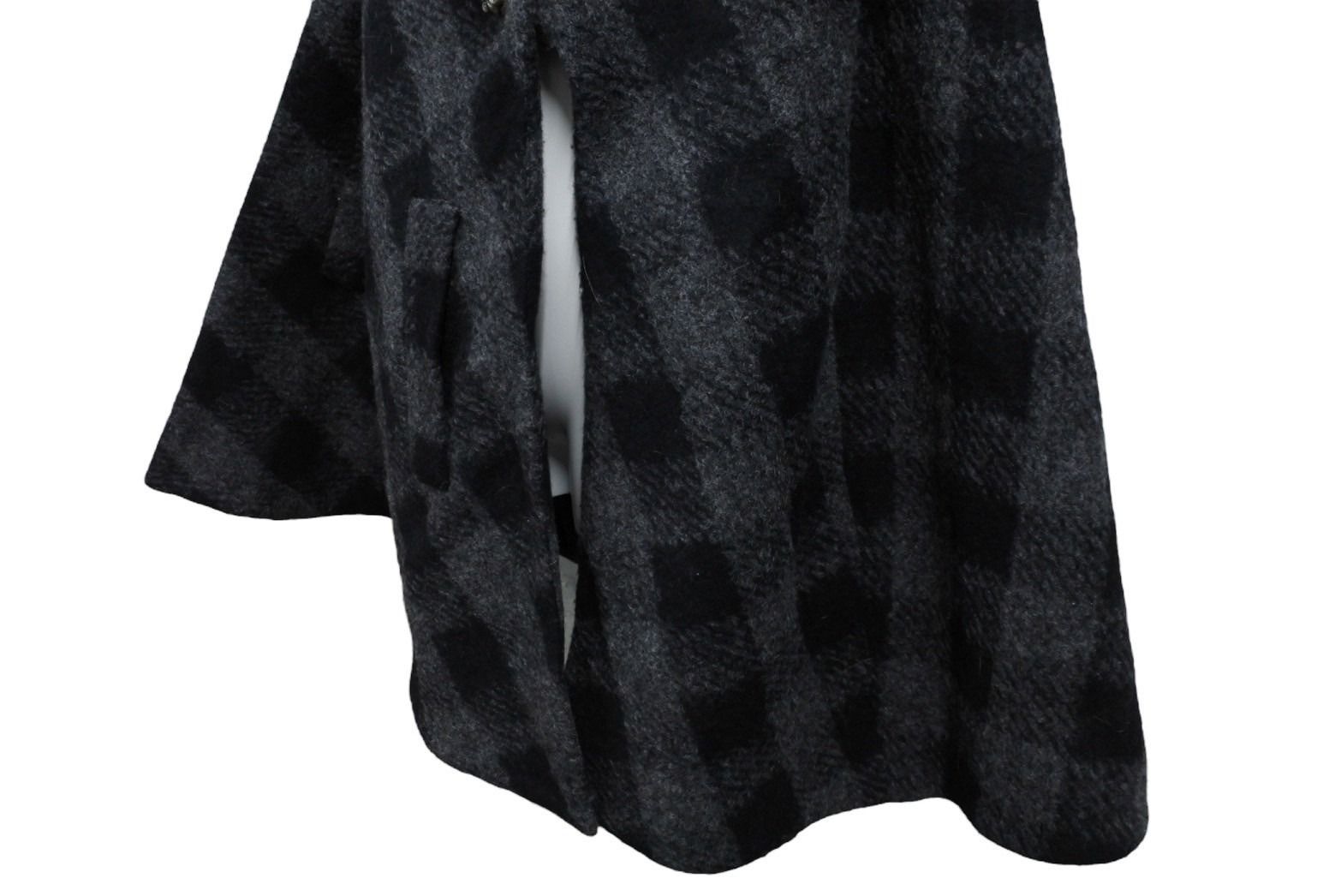 極美品 CHROME HEARTS クロムハーツ ヴィンテージ ポンチョ コート ジャケット ブラック BSフレア ボタン ロゴ サイズS  54015