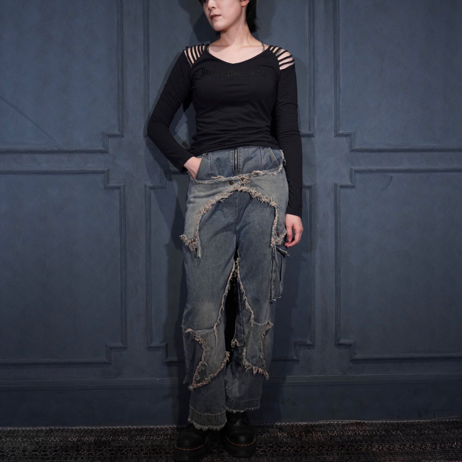 USA VINTAGE STAR DESIGN DENIM PANTS|アメリカ古着星デザインデニムパンツ