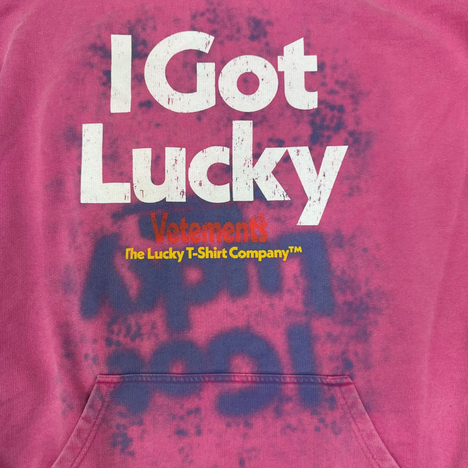 美品 定価145200円 VETEMENTS I GOT LUCKY HOODIE/PINK UA53HD440P 
