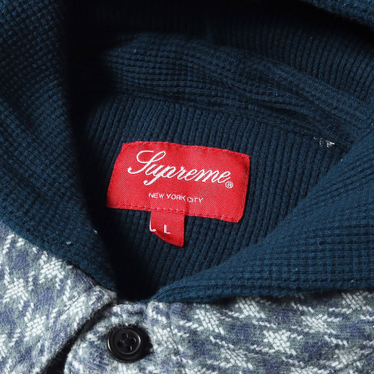 美品 Supreme シュプリーム シャツ サイズ:L 22AW 千鳥柄 裏地サーマル
