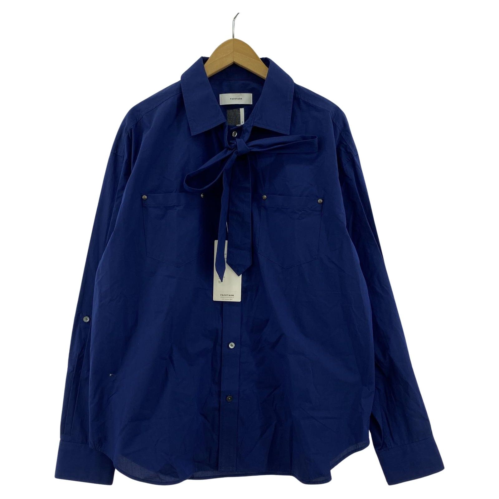 美品 FACETASM ファセッタズム タグ付き ボウタイ長袖シャツ size4 