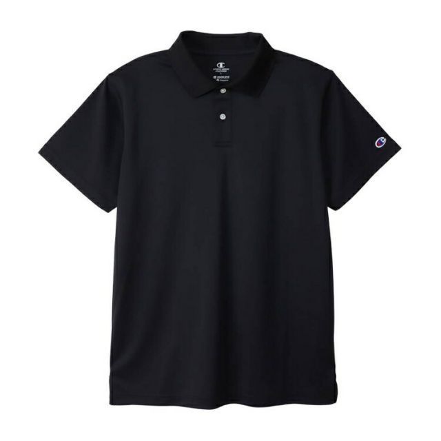 HANES ヘインズ POLO SHIRT ブラック Lサイズ C3-XS396 90 | スポーツ スポーツウエア ウエア 服 衣類 トップス 半袖 ショートスリーブ シャツ ポロシャツ 素材 ポリエステル 機能性 抗菌防臭 吸汗速乾