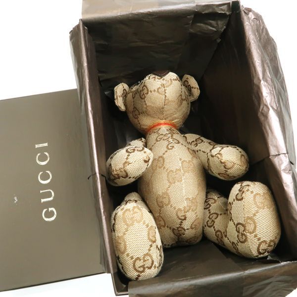 GUCCI テディベア GGキャンバス ぬいぐるみ ベージュ くま 美品 新品