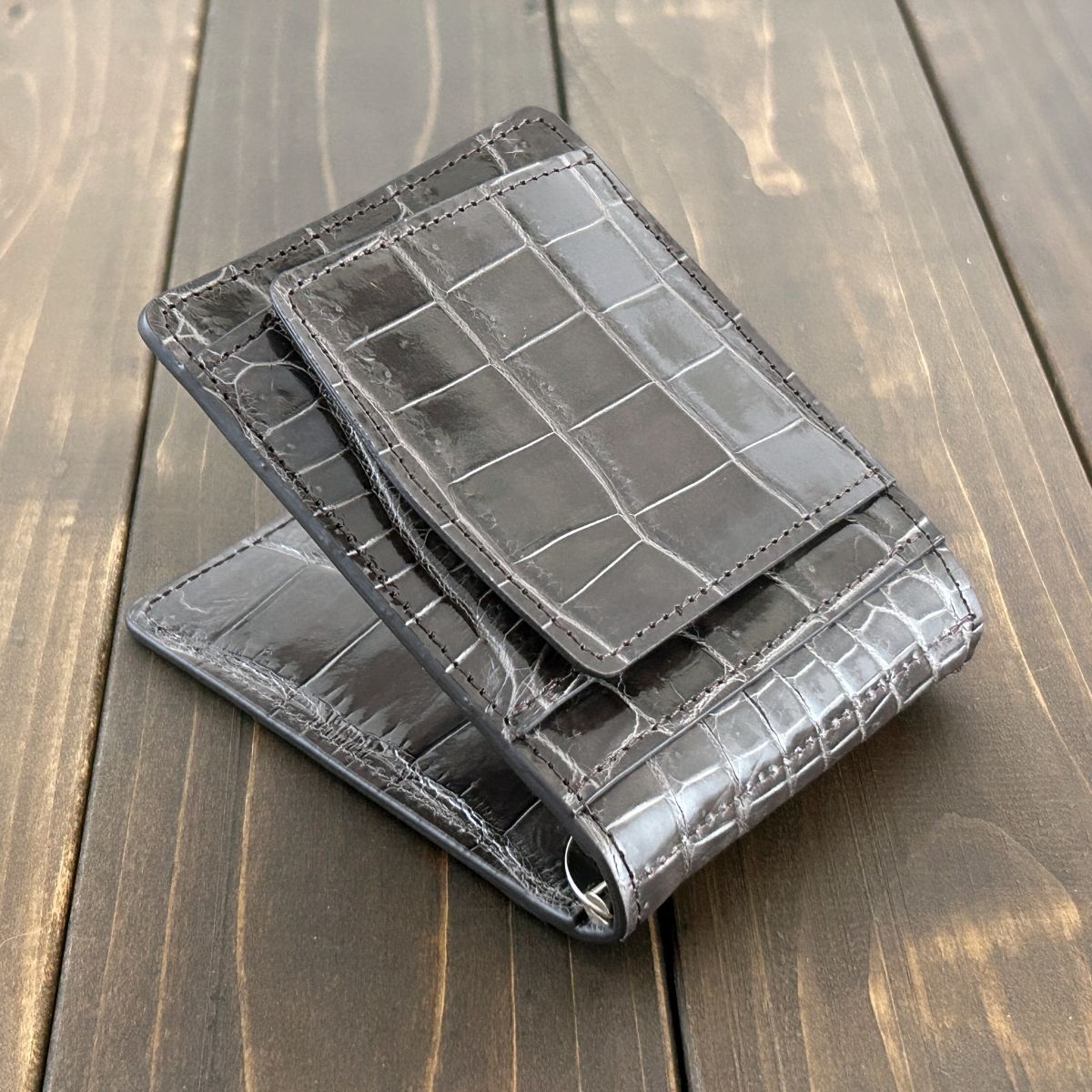 専用です❤ クロコダイル 無双 マネークリップ グレージュ クロコダイル