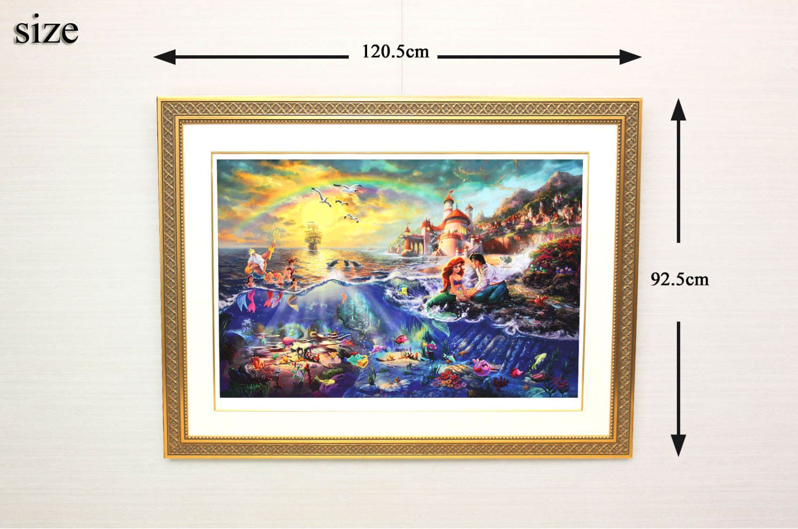 ディズニー　トーマス キンケード　リトル マーメイド　作品証明書Disney ディズニー絵画「リトル マーメイド2」作品証明書 展示用フック