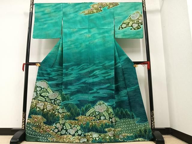 平和屋着物●訪問着　絞り　松竹梅　暈し染め　正絹　逸品　AAAZ7442zg 平和屋着物○訪問着 絞り 松竹梅 暈し染め 正絹 逸品 AAAZ7442zg