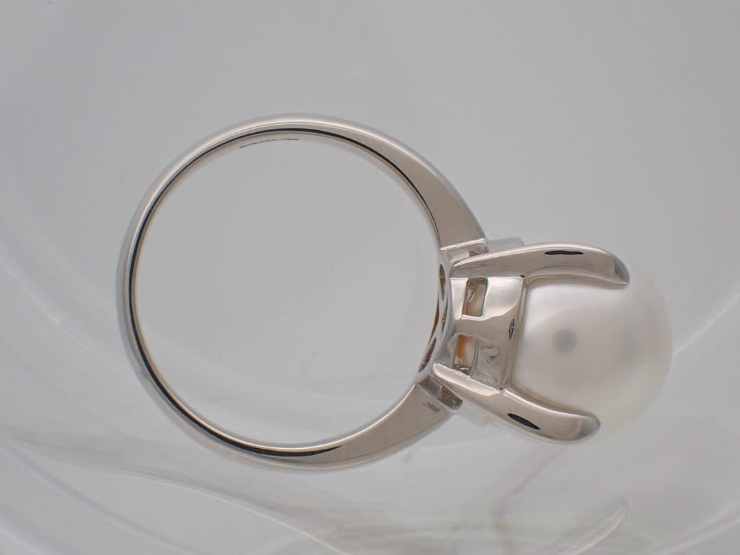 PT900 プラチナ 白蝶貝 南洋真珠 パールリング 12.1mm 10.29g 14