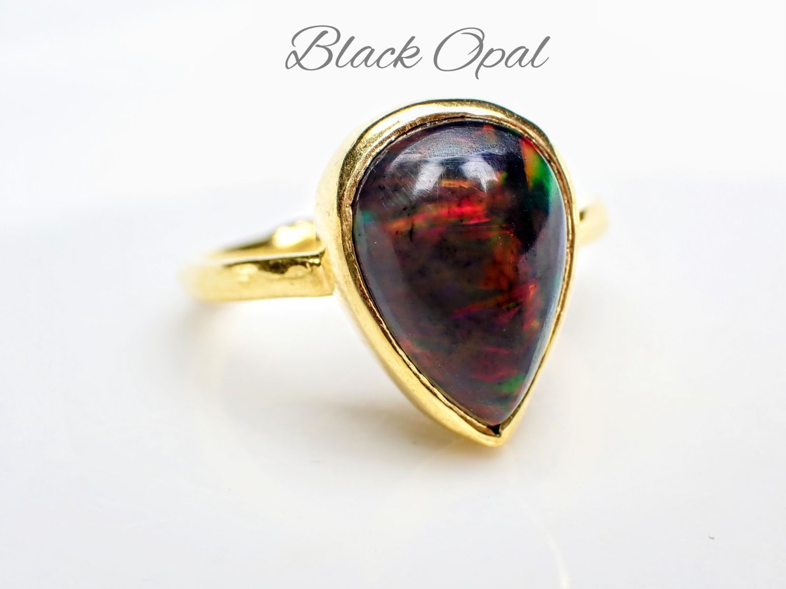 NEW☆Black Opal*AAAの世界でひとつの天然石sv925＋kgp18