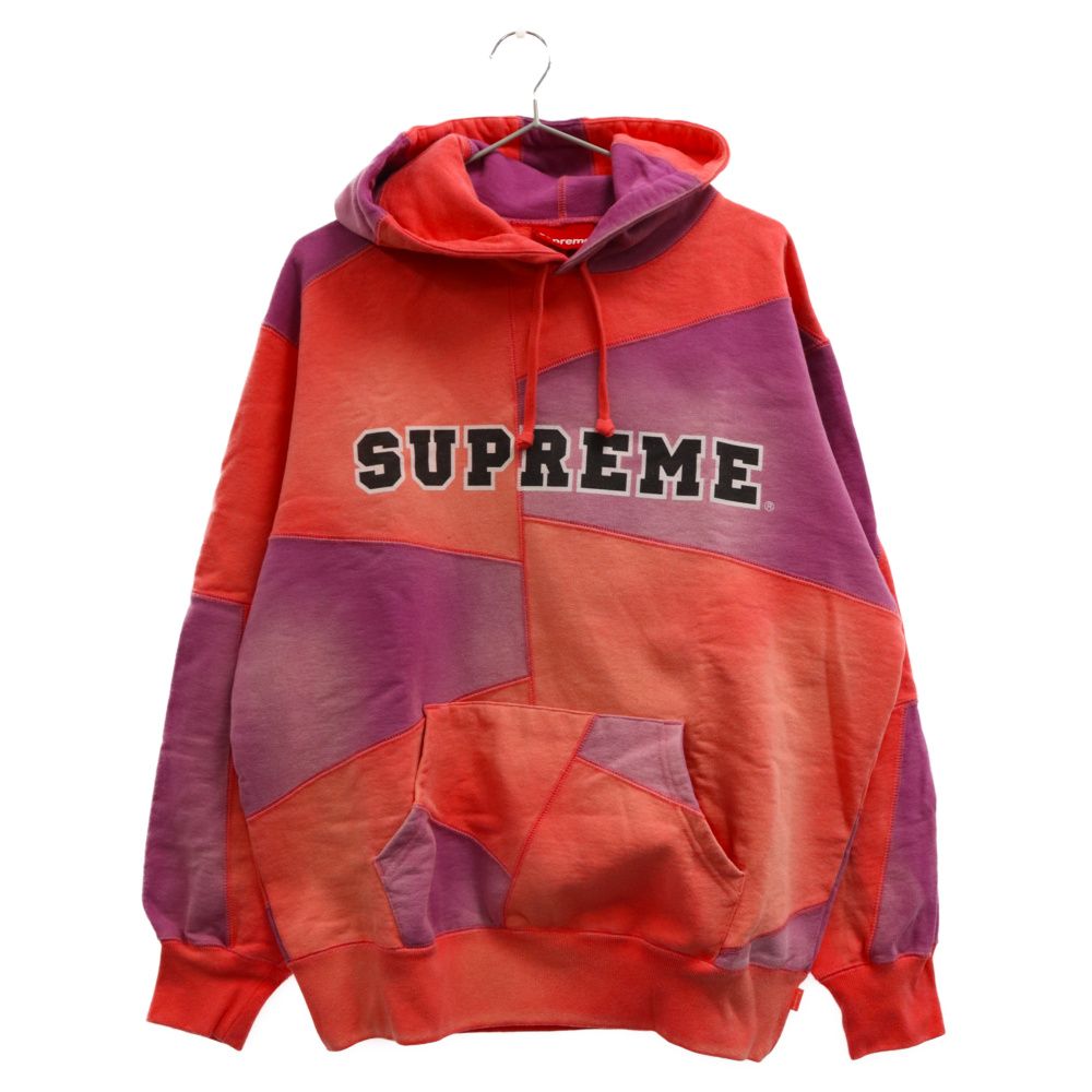シュプリーム パッチワークパーカー　ピンクM SUPREME (シュプリーム) 20AW Patchwork Hooded Sweatshirt パッチ