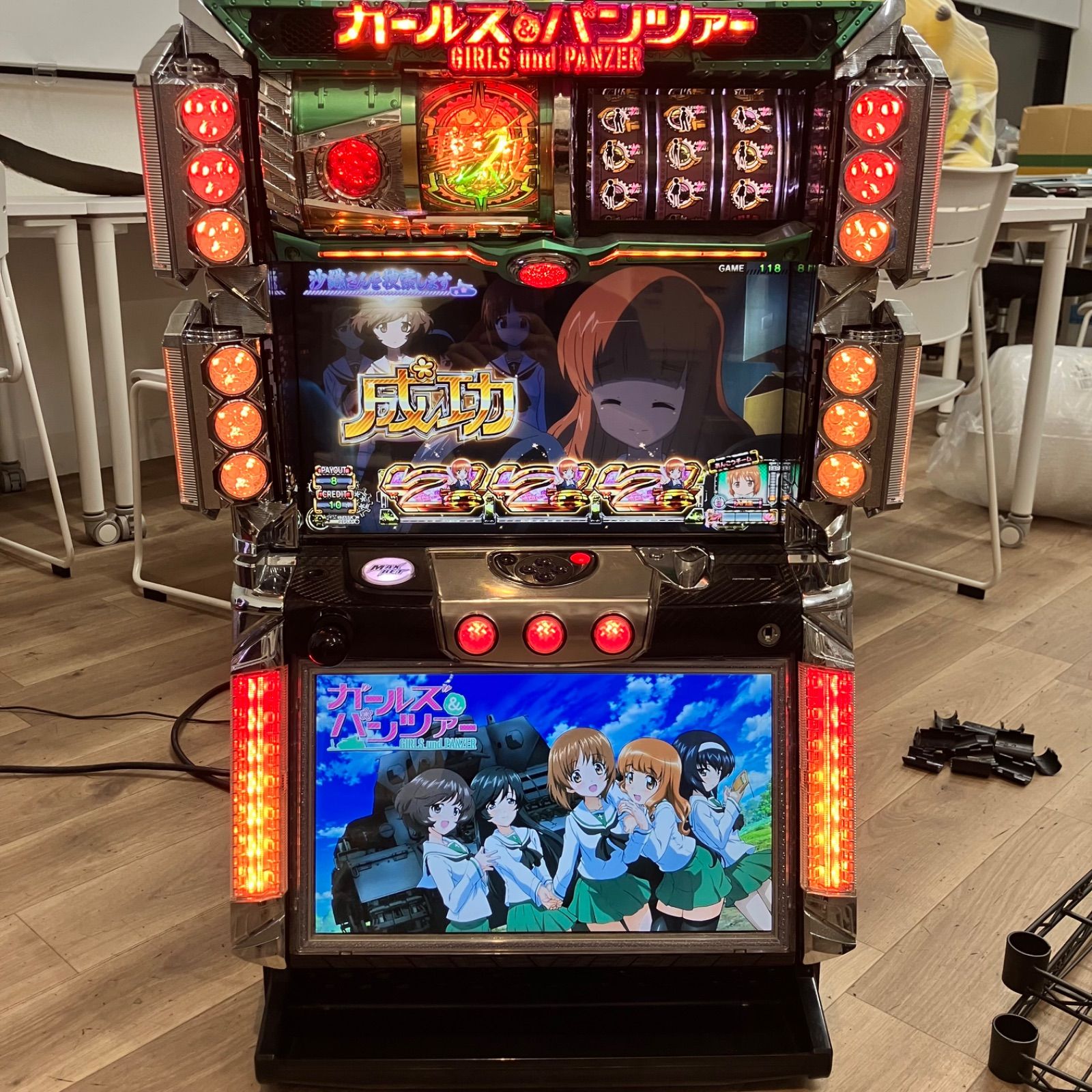 直接取引or 者様配送手配 パチスロ 初代 ガールズ-パンツァーC3 実機 コイン不要機 オリンピア 5号機