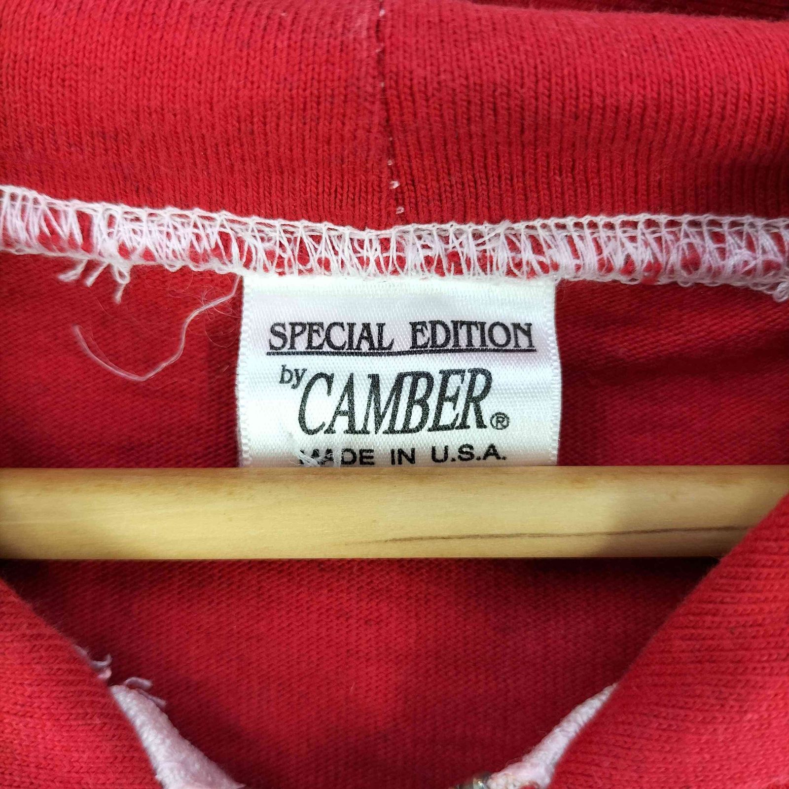 キャンバージップパーカー 赤 古着 MADE IN USA