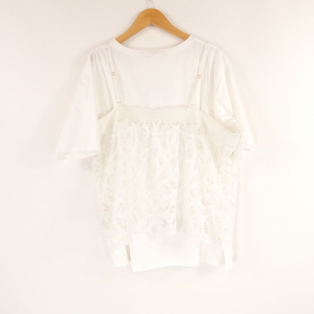 レースキャミソール付きカットソー アンサンブル