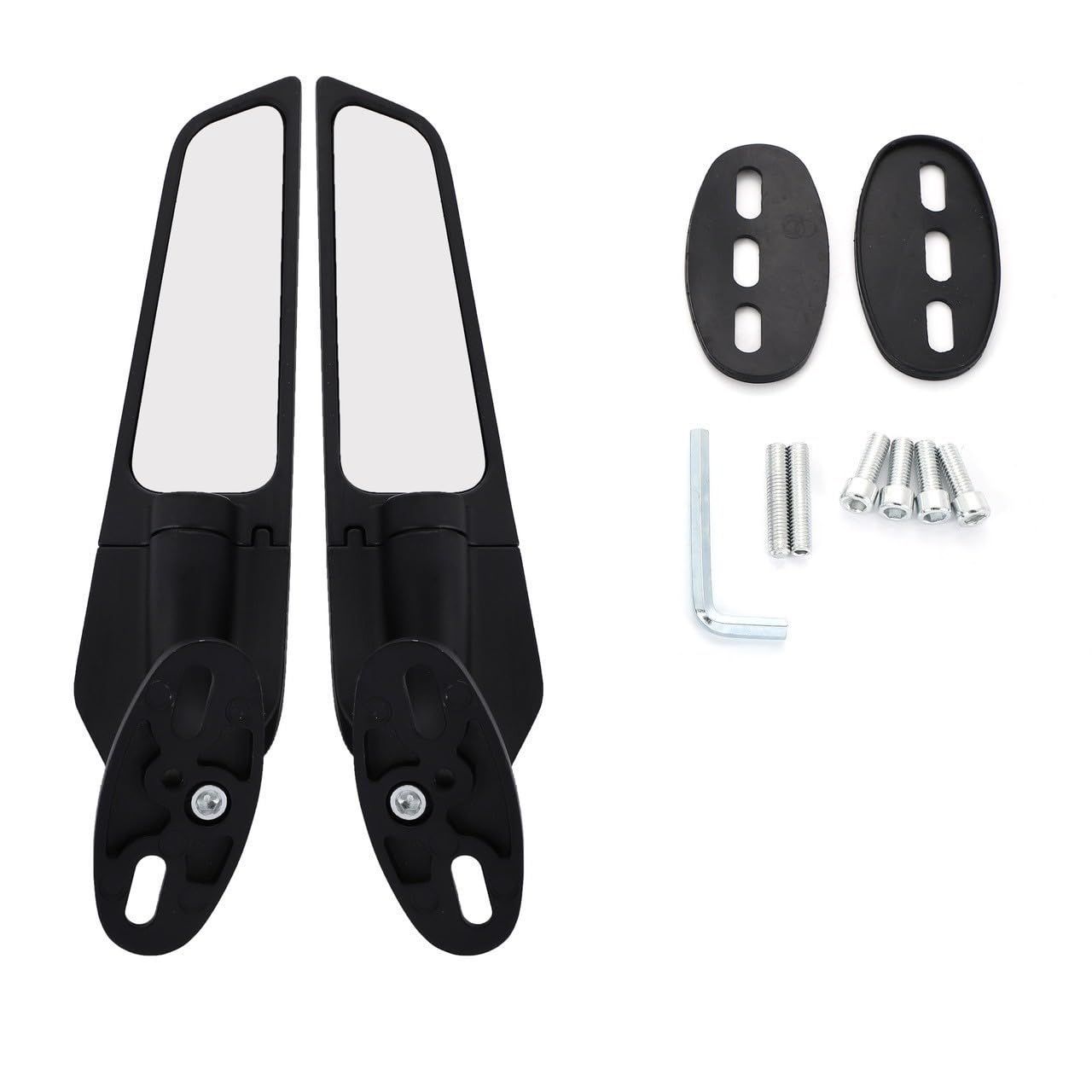 数量限定】ウイングミラー 翼型 スリム カウルミラー 用 回転 調整可能