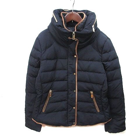 ザラ ベーシック ZARA BASIC ダウンジャケット 総裏地 L 紺