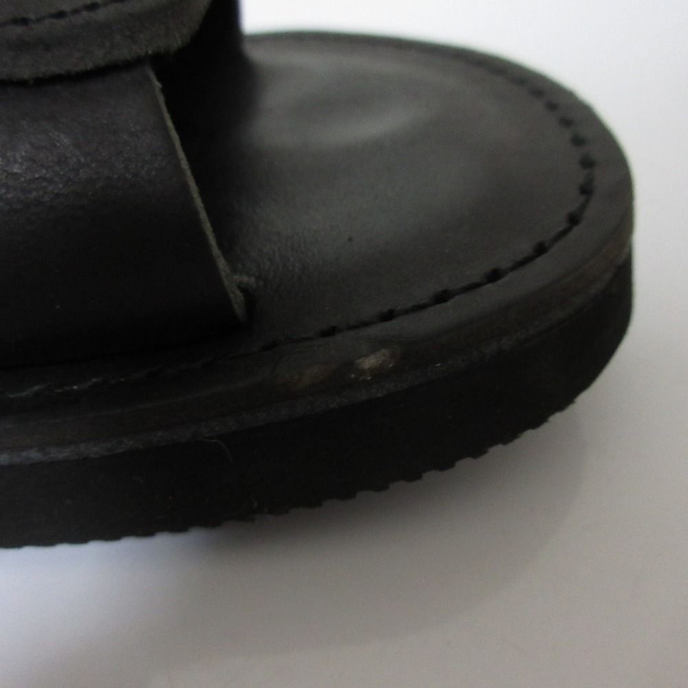 Organic handloom オーガニックハンドルーム LAMBETH タッセル レザー フラット サンダル サイズ24cm ブラック レディース 古着 KIN-KAAI_COM